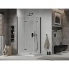 Mexen Lima Duo, sprchovací kút s 2-krídlovými skladacími dverami 90 (dvere) x 80 (dvere) cm, 6mm číre sklo, čierny profil + slim sprchová vanička 5cm biela s čiernym sifónom, 856-090-080-70-02-4010B