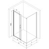 Mexen Omega, sprchový kút s posuvnými dverami 120 (dvere) x 100 (stena) cm, 8mm šedé sklo, chrómový profil + slim sprchová vanička biela + chrómový sifón, 825-120-100-01-40-4010