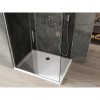 Mexen Omega, sprchový kút s posuvnými dverami 120 (dvere) x 100 (stena) cm, 8mm šedé sklo, chrómový profil + slim sprchová vanička biela + chrómový sifón, 825-120-100-01-40-4010
