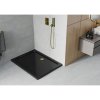Mexen SLIM - Obdĺžniková sprchová vanička 100x80x5cm + zlatý sifón, čierna, 40708010G