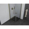 Mexen Pretoria Duo, sprchovací kút s 2-krídlovými dverami 80 (dvere) x 80 (dvere) cm, 6mm číre sklo, zlatý profil, 852-080-080-50-00-02