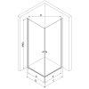 Mexen Pretoria Duo, sprchovací kút s 2-krídlovými dverami 80 (dvere) x 80 (dvere) cm, 6mm číre sklo, čierny profil + slim sprchová vanička 5cm biela s čiernym sifónom, 852-080-080-70-02-4010B
