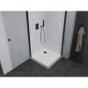 Mexen Pretoria Duo, sprchovací kút s 2-krídlovými dverami 80 (dvere) x 80 (dvere) cm, 6mm číre sklo, čierny profil + slim sprchová vanička 5cm biela s čiernym sifónom, 852-080-080-70-02-4010B
