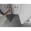 Mexen Kioto, sprchová zástena s poličkou a držiakom na uteráky 70 x 200 cm, 8mm sklo s efektom zrkadla, profil ružové zlato, 800-070-121-60-50