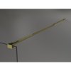 Mexen Kioto, priechodná sprchová zástena 130 x 200 cm, 8mm sklo číre/biely vzor, 2x zlatá stabilizačná rozpera, 800-130-002-50-85