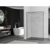 Mexen Kioto, Walk-In sprchová zástena 80 x 200 cm, 8mm sklo číre/čierny vzor, biely profil, 800-080-101-20-70