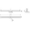 Mexen Flat Super Slim, super tenký odtokový žľab s 360° rotačným sifónom 160 cm, čierna matná, 1751160