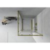 Mexen Rio, štvorcový sprchovací kút s posuvnými dverami 80(dvere) x 80(dvere) x 190 cm, 6mm číre sklo, zlatý profil, 860-080-080-50-00