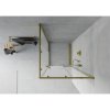 Mexen Rio, štvorcový sprchovací kút s posuvnými dverami 80(dvere) x 80(dvere) x 190 cm, 6mm sklo námraza, zlatý profil, 860-080-080-50-30