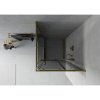 Mexen Rio, štvorcový sprchovací kút s posuvnými dverami 80(dvere) x 80(dvere) x 190 cm, 6mm šedé sklo, zlatý profil, 860-080-080-50-40