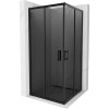 Mexen Rio, štvorcový sprchovací kút s posuvnými dverami 90(dvere) x 90(dvere) x 190 cm, 6mm šedé sklo, čierny profil, 860-090-090-70-40