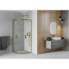 Mexen Rio, štvrťkruhový sprchovací kút s posuvnými dverami 70(dvere) x 70(dvere) x 190 cm, 6mm číre sklo, zlatý lesklý profil, 863-070-070-50-00