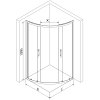 Mexen Rio, štvrťkruhový sprchovací kút s posuvnými dverami 70(dvere) x 70(dvere) x 190 cm, 6mm číre sklo, zlatý lesklý profil, 863-070-070-50-00