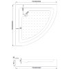 Mexen Rio, štvrťkruhový sprchovací kút s posuvnými dverami 80(dvere) x 80(dvere) x 190 cm, 6mm číre sklo, zlatý profil + biela sprchová vanička RIO, 863-080-080-50-00-4710