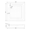 Mexen Rio, štvorcový sprchovací kút s posuvnými dverami 90(dvere) x 90(dvere) x 190 cm, 6mm šedé sklo, čierny profil + biela sprchová vanička RIO, 860-090-090-70-40-4510