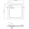 Mexen Rio, štvorcový sprchovací kút s posuvnými dverami 80(dvere) x 80(dvere) x 190 cm, 6mm šedé sklo, zlatý profil + biela sprchová vanička SLIM, 860-080-080-50-40-4010G