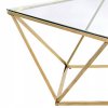 Tutumi, sklenený konferenčný stolík Glamour 80x80x45 CS-14G, zlatá, KRZ-06585