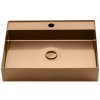 Sapho, AURUM nerezové umývadlo 55x42 cm, vrátane výpuste, červené zlato, AU302