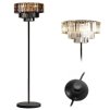 Toolight, podlahová krištáľová lampa 3xE14 APP925-3F, čierna, OSW-01042
