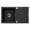 Invena Tesalia, 1-komorový granitový drez s odkvapkávačom 760x440x160 mm + chrómový automatický sifón, INV-AZ-01-043-B