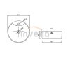 Invena Granada, okrúhle umývadlo na dosku 410x410x145 mm, biela, INV-CE-44-001-W