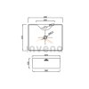 Invena Patras, umývadlo na dosku 49x38x13 cm, biela, INV-CE-46-001-W