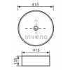 Invena Kos, keramické umývadlo na dosku 415x415x135 mm, biela lesklá, INV-CE-38-001-C