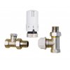 Invena, termostatická uhlová sada M30×1.5, termostatický ventil, spätný ventil, hlavica, biela, INV-CD-76-K15-X