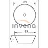 Invena Tinos, umývadlo na dosku 395x395x135 mm, biela, INV-CE-43-011-C