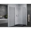 Mexen Pretoria, sprchovací kút 70 (dvere) x 90 (stena) cm, 6mm číre sklo, chrómový profil + čierna sprchová vanička, 852-070-090-01-00-4070