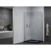 Mexen Pretoria, sprchovací kút 70 (dvere) x 90 (stena) cm, 6mm číre sklo, chrómový profil + čierna sprchová vanička, 852-070-090-01-00-4070