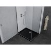 Mexen Pretoria, sprchovací kút 80 (dvere) x 70 (stena) cm, 6mm číre sklo, chrómový profil + čierna sprchová vanička, 852-080-070-01-00-4070