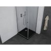 Mexen Pretoria, sprchovací kút 80 (dvere) x 80 (stena) cm, 6mm číre sklo, chrómový profil + čierna sprchová vanička, 852-080-080-01-00-4070