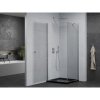 Mexen Pretoria, sprchovací kút 80 (dvere) x 80 (stena) cm, 6mm číre sklo, chrómový profil + čierna sprchová vanička, 852-080-080-01-00-4070