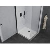 Mexen Pretoria, sprchovací kút 80 (dvere) x 120 (stena) cm, 6mm číre sklo, čierny profil + biela sprchová vanička, 852-080-120-70-00-4010B