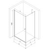 Mexen Pretoria, sprchovací kút 80 (dvere) x 120 (stena) cm, 6mm číre sklo, čierny profil + biela sprchová vanička, 852-080-120-70-00-4010B