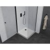 Mexen Pretoria, sprchovací kút 90 (dvere) x 90 (stena) cm, 6mm číre sklo, čierny profil + biela sprchová vanička, 852-090-090-70-00-4010B