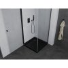 Mexen Pretoria, sprchovací kút 70 (dvere) x 70 (stena) cm, 6mm číre sklo, čierny profil + čierna sprchová vanička, 852-070-070-70-00-4070B