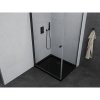 Mexen Pretoria, sprchovací kút 80 (dvere) x 100 (stena) cm, 6mm číre sklo, čierny profil + čierna sprchová vanička, 852-080-100-70-00-4070B