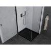 Mexen Pretoria, sprchovací kút 80 (dvere) x 100 (stena) cm, 6mm číre sklo, čierny profil + čierna sprchová vanička, 852-080-100-70-00-4070B