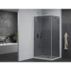 Mexen Pretoria, sprchovací kút 100 (dvere) x 80 (stena) cm, 6mm šedé sklo, chrómový profil + biela sprchová vanička, 852-100-080-01-40-4010