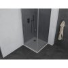 Mexen Pretoria, sprchovací kút 100 (dvere) x 100 (stena) cm, 6mm šedé sklo, chrómový profil + biela sprchová vanička, 852-100-100-01-40-4010