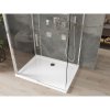Mexen Omega, 3-stenový sprchovací kút s posuvnými dverami 120 (dvere) x 80 (stena) x 190 cm, 8mm číre sklo, chrómový profil + biela sprchová vanička SLIM, 825-120-080-01-00-3S-4010