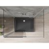 Mexen Omega, 3-stenový sprchovací kút s posuvnými dverami 100 (dvere) x 80 (stena) x 190 cm, 8mm číre sklo, chrómový profil + čierna sprchová vanička SLIM, 825-100-080-01-00-3S-4070