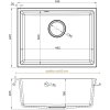 Sink Quality Crypton 60, kuchynský granitový drez 535x400x205 mm + chrómový sifón, čierna škvrnitá, SKQ-CRY.B.1KBO.60.X