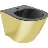 Mexen Lena, závesný bidet 480x370x325 mm, čierna matná - zlatá, 35224877