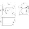 Mexen Madox, závesný bidet 515x365x320 mm, čierna matná, 35155170