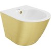 Mexen Lena, závesný bidet 480x370x325 mm, biela - zlatý vzor, 35224807