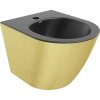 Mexen Lena, závesný bidet 480x370x325 mm, čierna matná - zlatý vzor, 35224877