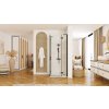 Rea Hugo Double, 2-krídlový sprchovací kút 80 (dvere) x 80 (dvere) x 200 cm, 6mm číre sklo, čierny profil, REA-K6600